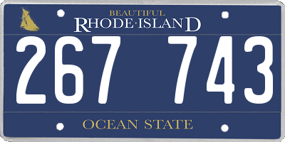 RI license plate 267743