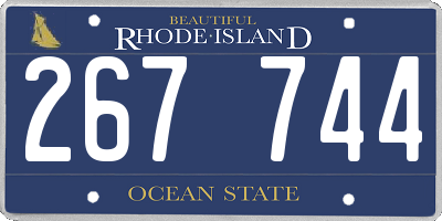 RI license plate 267744