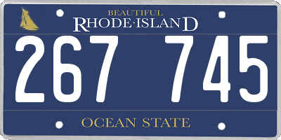 RI license plate 267745