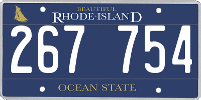 RI license plate 267754