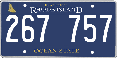RI license plate 267757