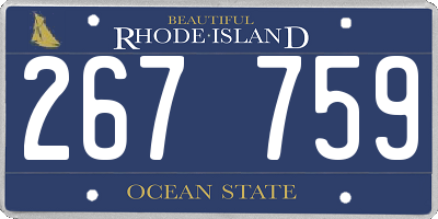RI license plate 267759