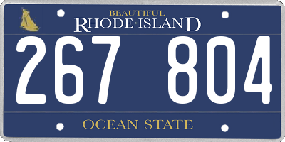RI license plate 267804