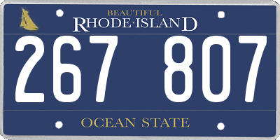 RI license plate 267807