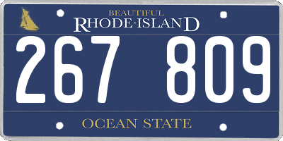 RI license plate 267809