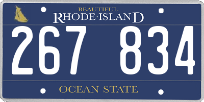RI license plate 267834