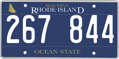 RI license plate 267844