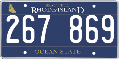 RI license plate 267869