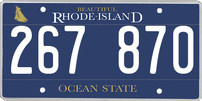 RI license plate 267870