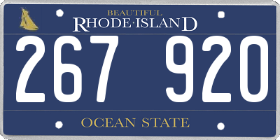 RI license plate 267920