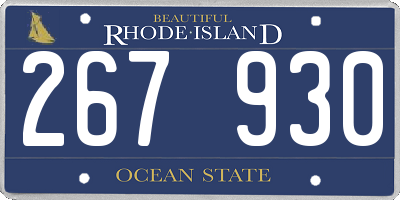 RI license plate 267930