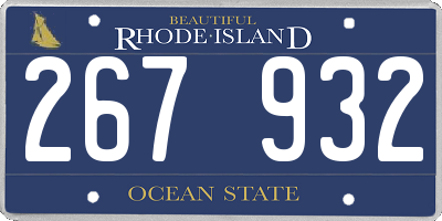 RI license plate 267932