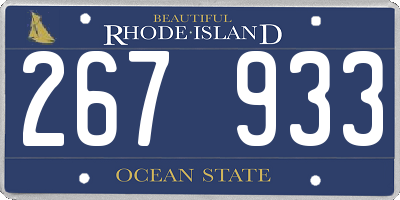 RI license plate 267933