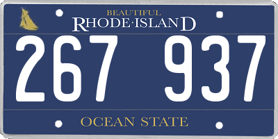 RI license plate 267937