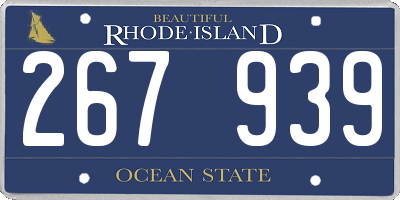 RI license plate 267939