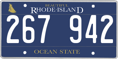 RI license plate 267942