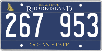 RI license plate 267953