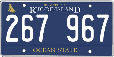 RI license plate 267967