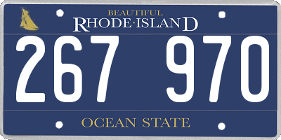 RI license plate 267970