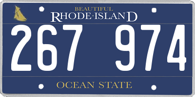 RI license plate 267974