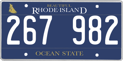 RI license plate 267982