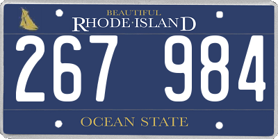 RI license plate 267984