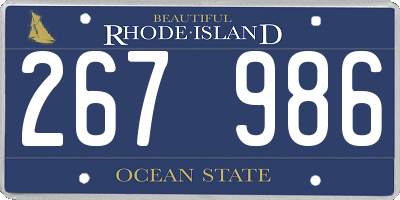 RI license plate 267986