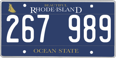 RI license plate 267989