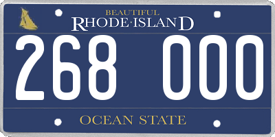 RI license plate 268000