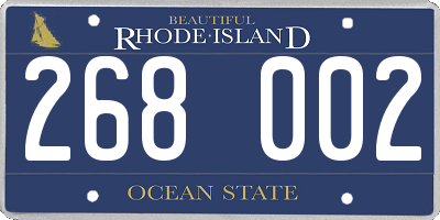 RI license plate 268002