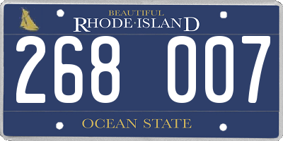 RI license plate 268007