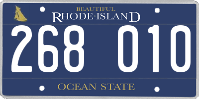 RI license plate 268010