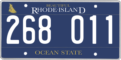 RI license plate 268011