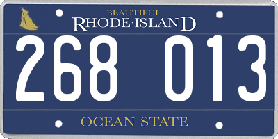 RI license plate 268013