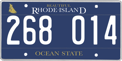 RI license plate 268014