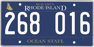 RI license plate 268016