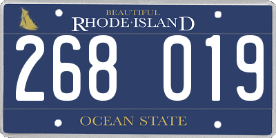 RI license plate 268019