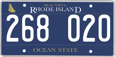 RI license plate 268020