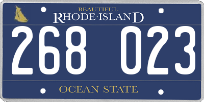 RI license plate 268023