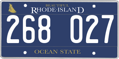 RI license plate 268027