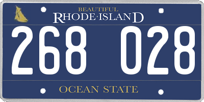 RI license plate 268028