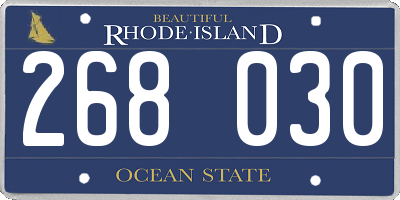 RI license plate 268030