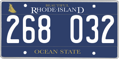 RI license plate 268032