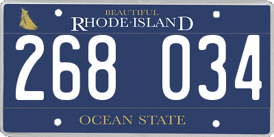 RI license plate 268034