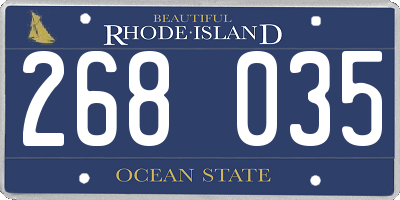 RI license plate 268035