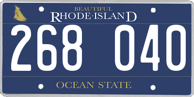 RI license plate 268040