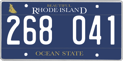 RI license plate 268041