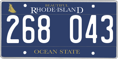 RI license plate 268043