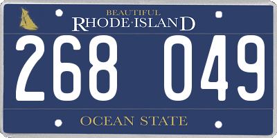RI license plate 268049