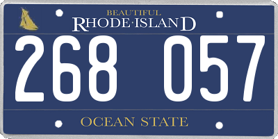 RI license plate 268057